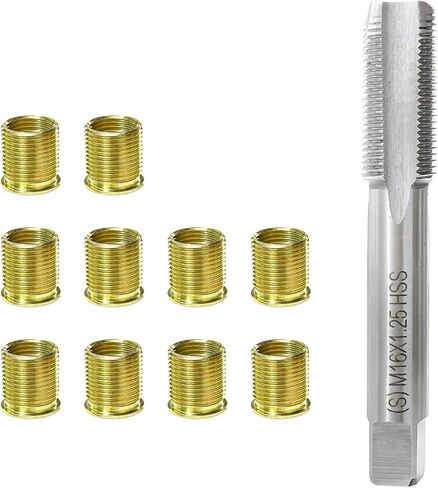 طقم إصلاح خيط شمعة الإشعال، مجموعة إعادة لولبة شمعة الإشعال مع إدراجات M14×1.25 وصنبور M16×1.25، مجموعة أدوات إصلاح خيط الفولاذ المقاوم للصدأ لمولد محرك البنزين للسيارة in Kuwait