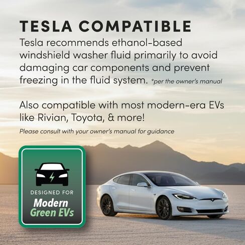 Clean Revolution EV Windshield Washer Fluid, 128oz, 100% Methanol-Free, Winter Ready up to -15°F, Compatible with Electric Vehicles & Performance Cars (EV) in Kuwait