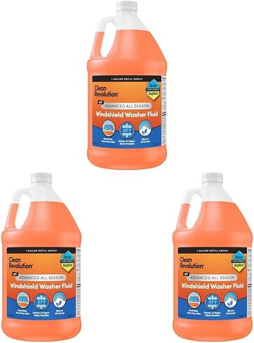 Clean Revolution EV Windshield Washer Fluid, 128oz, 100% Methanol-Free, Winter Ready up to -15°F, Compatible with Electric Vehicles & Performance Cars (EV) in Kuwait