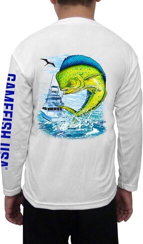 GAMEFISH USA Kid's UPF 50 Long Sleeve Microfiber Moisture Wicking Performance Fishing Shirt Mahi in Saudi Arabia