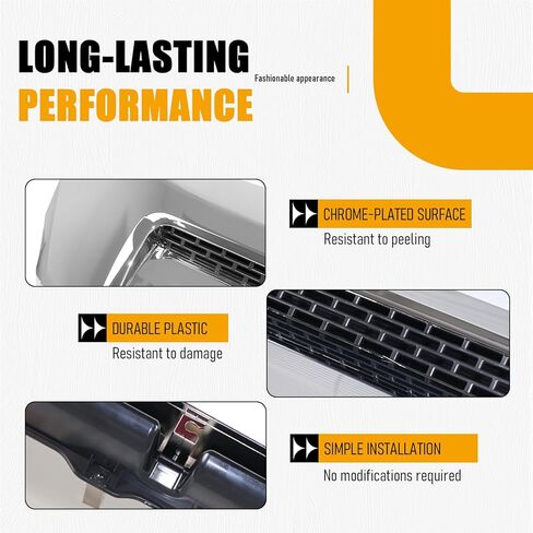 Chrome Front Upper Hood Bulge Molding Grille Trim Compatible with 2014-2021 Toyota Tundra, Replacement for TO1231102 761800C030 Hood Scoop Grill Molding Trim in Saudi Arabia