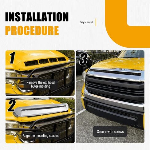 Chrome Front Upper Hood Bulge Molding Grille Trim Compatible with 2014-2021 Toyota Tundra, Replacement for TO1231102 761800C030 Hood Scoop Grill Molding Trim in Saudi Arabia