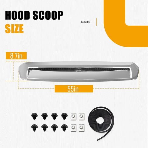 Chrome Front Upper Hood Bulge Molding Grille Trim Compatible with 2014-2021 Toyota Tundra, Replacement for TO1231102 761800C030 Hood Scoop Grill Molding Trim in Saudi Arabia