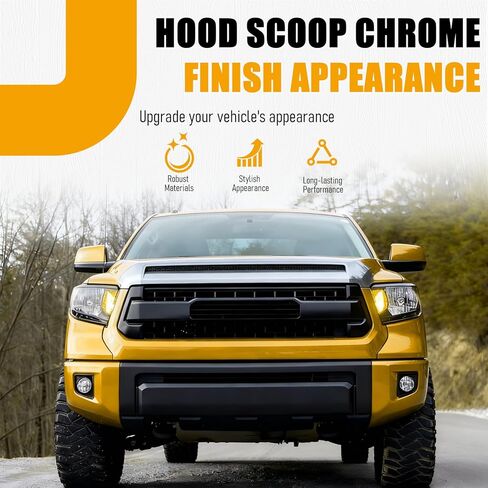 Chrome Front Upper Hood Bulge Molding Grille Trim Compatible with 2014-2021 Toyota Tundra, Replacement for TO1231102 761800C030 Hood Scoop Grill Molding Trim in Saudi Arabia