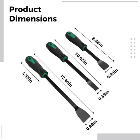 Hard Chrome Vanadium Steel Gasket Scraper Set, 3 Pcs with Tough Tip Scrapers 12.4 in 10.6 in 8.9 in, for Cleaning Carbon Deposits in Kuwait