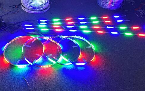 مصابيح LED للعجلات مقاس 17.5 بوصة + 2 قطعة 4FT + 2 قطعة 6.5F شرائط توهج 8 قطعة طقم أضواء بلون الأحلام بلوتوث + جهاز تحكم عن بعد in Saudi Arabia