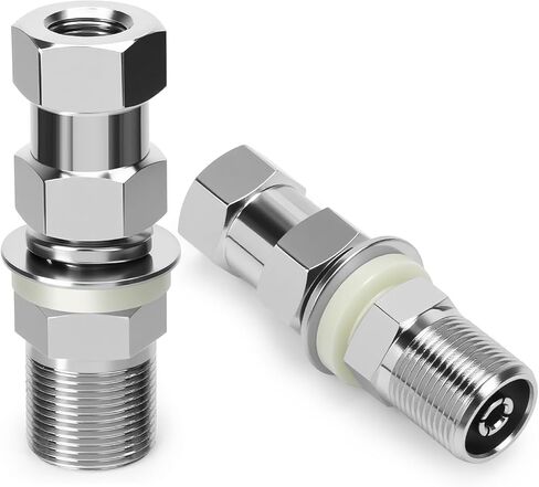 Linkstyle 2 قطعة SO-239 CB هوائي مسمار جبل محول، الثقيلة النحاس النيكل مطلي 3/8-24 الموضوع لهوائيات CB راديو FireStik in Kuwait