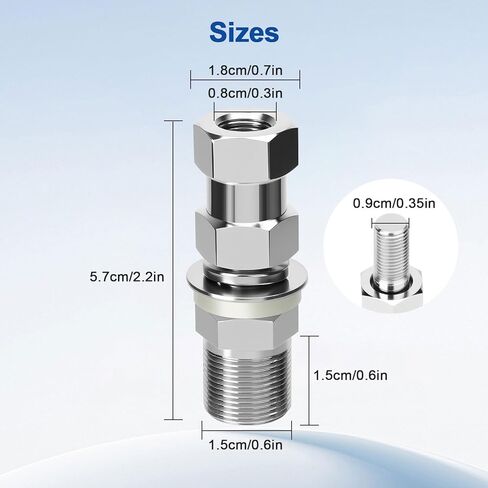 Linkstyle 2 قطعة SO-239 CB هوائي مسمار جبل محول، الثقيلة النحاس النيكل مطلي 3/8-24 الموضوع لهوائيات CB راديو FireStik in Kuwait