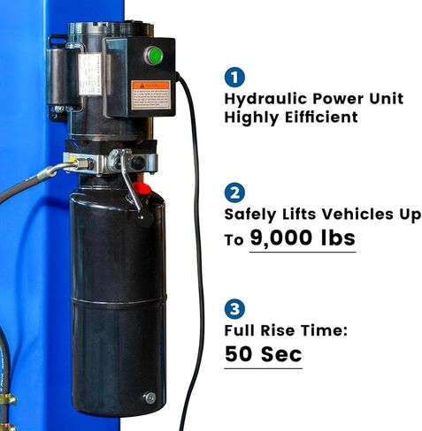 9,000 LBS 2-Post Car Lift, 77" Max Height Auto Lift with Single Point Lock Release & Overhead Hydraulic Auto Lift, Clear Floor Hoist for Garage, Parking, or Workshop, 3 Year Warranty, 110V in Saudi Arabia
