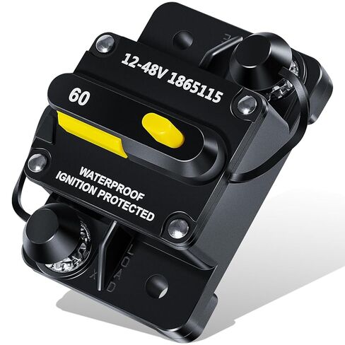 1865115 MKR-27 قاطع دائرة 60 أمبير لمحركات التصيد في المياه العذبة والمياه المالحة من مين كوتا، ملحقات بطارية القارب البحري، شاحنة RV، سيارة 12 فولت/24 فولت/36 فولت/48 فولت، أنظمة تيار مستمر مقاومة للماء شديدة التحمل in Kuwait