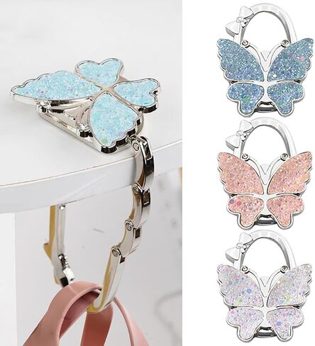 PJY Foldable Purse Hook for Table - Portable Bag Holder,Folding Handbag Hanger Various Heavy Items Desk Hook (A) in Saudi Arabia