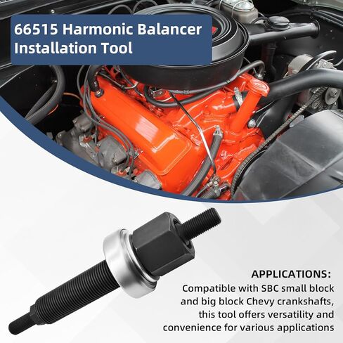 مجموعة تركيب الموازن التوافقي 66515 المتوافقة مع العمود المرفقي شيفروليه 350 SBC بي بي سي، تتضمن قضيب الخيط والجوز والغسالة ومحمل الدفع. in Kuwait