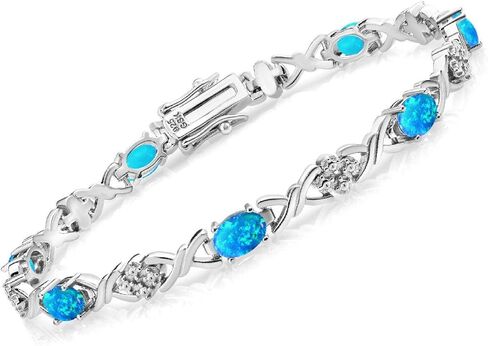 Gem Stone King 925 Sterling Silver White Moissanite Tennis Bracelet For Women (3.50 Cttw, Gemstone Birthstone, Oval 6X4MM, 7 Inch) in Saudi Arabia