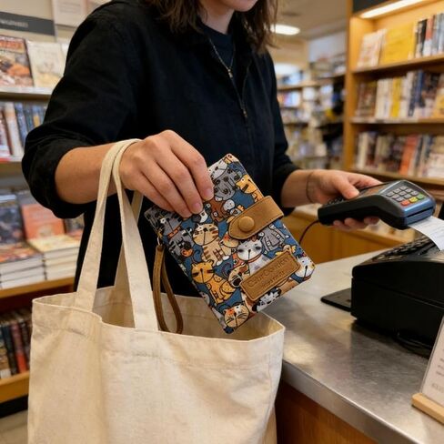 Small Cute Pattern Fabric Pouch for Men And Women, 1-Piece Flip Snap Closure with Wrist Strap and Card Slots for Daily Essentials in Saudi Arabia