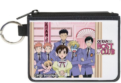 Ouran High School Host Club Wallet, Coin Purse, Ouran Host Club Haruhi with Six Boys Group Pose and Logo, Canvas in Saudi Arabia