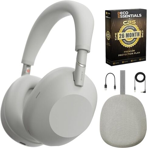 Sony WH-1000XM6 أفضل سماعات إلغاء الضوضاء اللاسلكية ، حزمة سوداء مع حزمة حماية محسنة 2 سنة ، و Mizco Travelocity في الأذن ، وحالة Deco Gear Hard Case و Type C محول C. in Kuwait