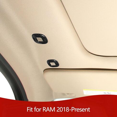 ل RAM سقف المتكلم تقليم غطاء خفيف لسقف صالح ل RAM 2018-الحاضر ألياف الكربون الأسود الداخلية اكسسوارات 8 قطعة in Saudi Arabia