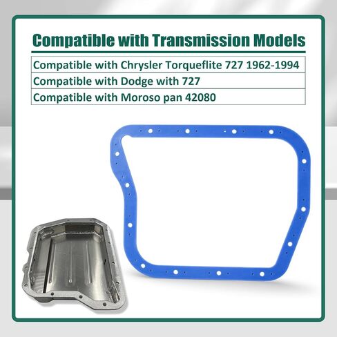 YUXIVCNE 93110 حشية وعاء زيت ناقل الحركة متوافقة مع Chrysler Torqueflite 727 1962-1994 بديلة لدودج لموروسو بان رقم 42080، جزء مع طبقة فولاذية بالداخل، ختم أفضل in Saudi Arabia