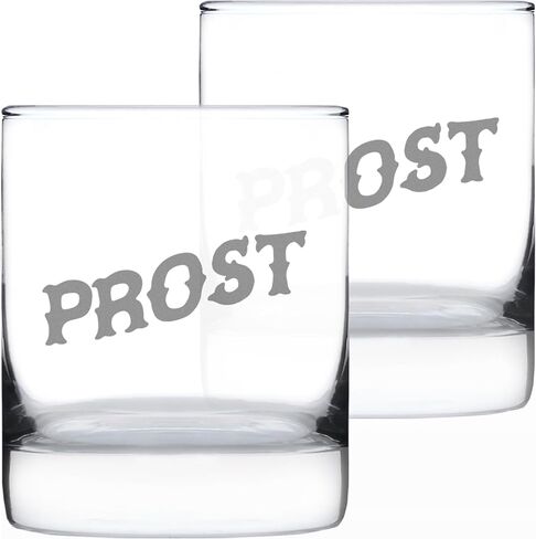 Prost - German Cheers - Whiskey Rocks Glass - Cute German Themed Gifts or Party Decor for Women and Men - 10.25 Oz in Saudi Arabia