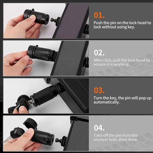 METOWARE Keyed Alike Trailer Lock Set, 5/8" Hitch Pin (3-1/2" Usable Length) for 2 & 2.5" Receivers (Class III IV V) & 1/4" Coupler Lock with Red Rubber Ring, Anti-Theft Towing Security, 4 Keys in Kuwait