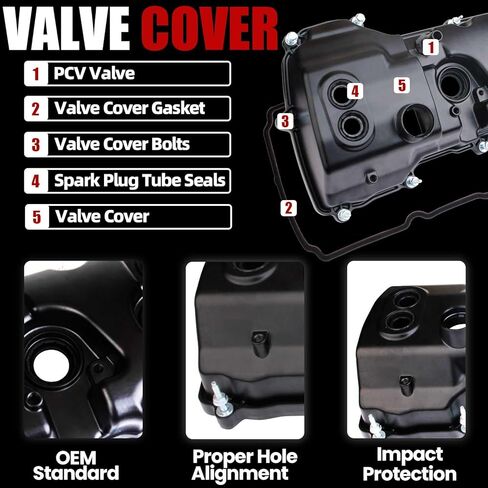 MITZONE Left Driver Side Aluminum Valve Cover Kit Compatible with Ford F-150 Expedition Transit-150 250 350 350 HD for Lincoln Navigator 2015-2017 3.5L V6 in Saudi Arabia