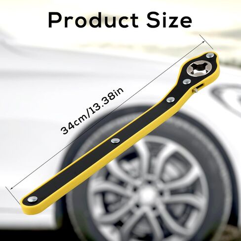 Auto Labor-Saving Jack Ratchet Wrench 360° Swivel Car Scissor Jack Ratchet Wrench with Reversal Knob Design, Reinforced Tire Lug Wheel Jack Wrench for Cars SUVs Trucks Motorcycles in Saudi Arabia