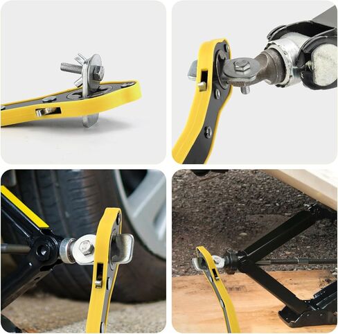 Auto Labor-Saving Jack Ratchet Wrench 360° Swivel Car Scissor Jack Ratchet Wrench with Reversal Knob Design, Reinforced Tire Lug Wheel Jack Wrench for Cars SUVs Trucks Motorcycles in Saudi Arabia