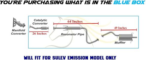 Exhaust Catalytic Resonator Muffler Kit Compatible for Nissan Sentra 2009-2012 2.0L | EPA-Approved | Northeastern Exhaust | Stainless Steel | Includes Clamp, Gaskets, Bolt Kit & Hangers in Kuwait