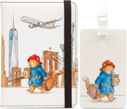 2Pack Anime Passport Holder and Luggage Tag Set Cool PU Leather Passport Cover Case with Cute Luggage Tag for Travel Suitcase Women and Men in Saudi Arabia