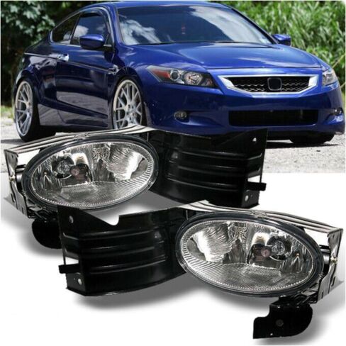 Fog Light Front Left Right Driver Passenger Side Clear Lens 2Doors Bumper Driving Fog Lights W/Switch + Bulbs HO2593120 HO2592120 33951TE0305 33951-TE0-305 in Saudi Arabia