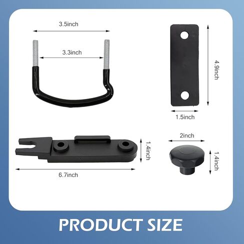 Roof Box U-Bolt Clamps Kit, Rooftop Cargo Carrier Rack Bolt Clips, U-Bracket Clips with Lock Nuts, Universal Travel Accessories (Black) in Saudi Arabia