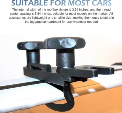 Roof Box U-Bolt Clamps Kit, Rooftop Cargo Carrier Rack Bolt Clips, U-Bracket Clips with Lock Nuts, Universal Travel Accessories (Black) in Saudi Arabia