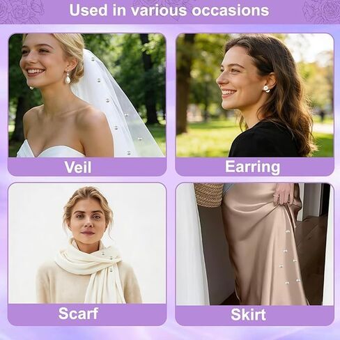 Veil Weights - 20 Pairs Magnetic Bridal Veil Weights for Outdoor Wedding, No Sew Pearl Weights for Long & Cathedral Veils, Anti-Wind Wedding Accessories for Brides in Saudi Arabia