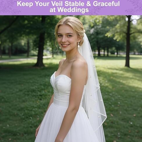 Veil Weights - 20 Pairs Magnetic Bridal Veil Weights for Outdoor Wedding, No Sew Pearl Weights for Long & Cathedral Veils, Anti-Wind Wedding Accessories for Brides in Saudi Arabia