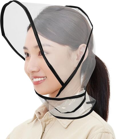 2pcs Waterproof Rain Bonnet Hat with Visor, Plastic Reusable Rain Hat Protector for Women, Hair Style Protection for Outdoor Use Transparent in Saudi Arabia