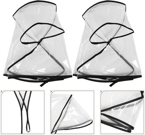 2pcs Waterproof Rain Bonnet Hat with Visor, Plastic Reusable Rain Hat Protector for Women, Hair Style Protection for Outdoor Use Transparent in Saudi Arabia
