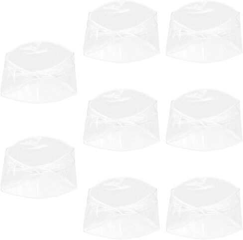 8pcs Rain Caps with White Trim Waterproof Plastic Bonnets for Women and Men Lightweight Rain Hats Protect Hairstyle Outdoor Use in Saudi Arabia