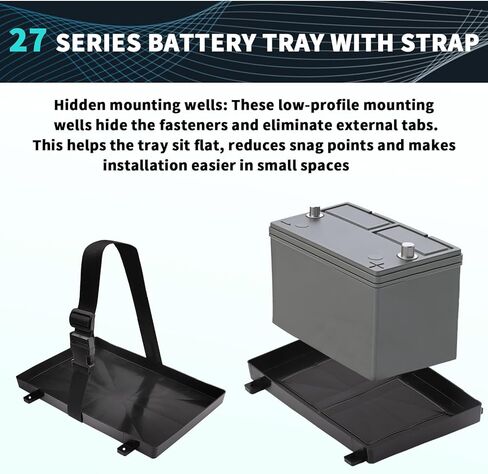 Group 27 Battery Tray for Automotive, Marine, Boat, Rv Battery Tray, Series with Strap, Battery Tray for Boat (27 Series) in Saudi Arabia