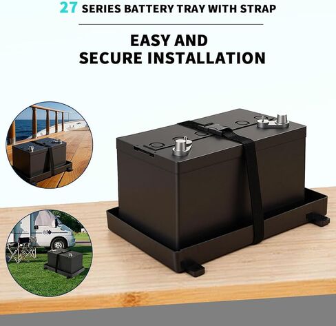 Group 27 Battery Tray for Automotive, Marine, Boat, Rv Battery Tray, Series with Strap, Battery Tray for Boat (27 Series) in Saudi Arabia