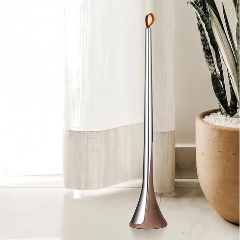 Premium Metal Long Shoe Horn, Solid Walnut Base and Polished Stainless Steel, Elegant Dressing Aid for Boots, Back Pain, Elderly, Luxury Home Decor Gift in Saudi Arabia