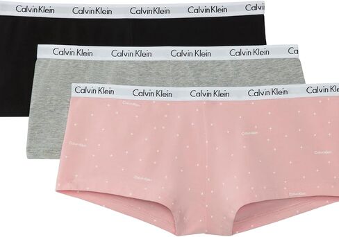 سراويل داخلية نسائية من القطن القابل للتمدد بشعار Carousel من Calvin Klein، 3 قطع in Kuwait