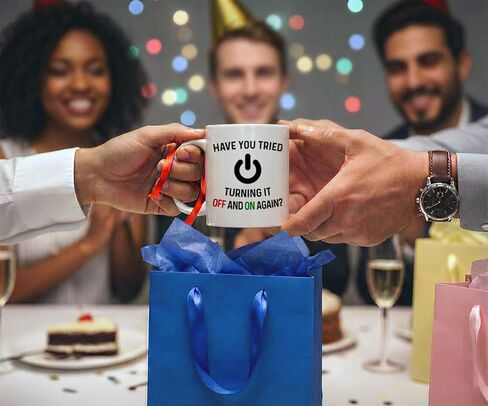 Have You Tried Turning It Off And On Again Mug 11 Oz Coffee Mug. Funny Computer Nerd Gifts. Gift Idea for Office or Geek Coworkers. (White) in Kuwait