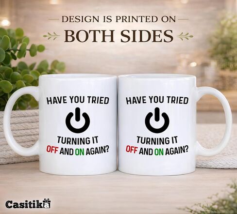 Have You Tried Turning It Off And On Again Mug 11 Oz Coffee Mug. Funny Computer Nerd Gifts. Gift Idea for Office or Geek Coworkers. (White) in Kuwait