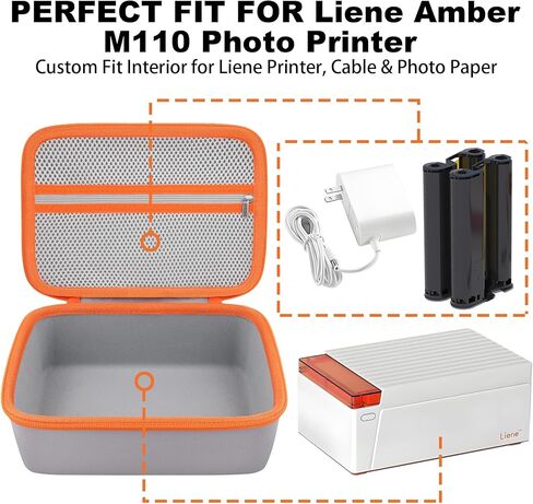 حافظة khanka متوافقة مع طابعة صور Liene Amber M110 M100 مقاس 4x6 بوصة، طابعة صور Wi-Fi، حافظة فقط (رمادي) in Kuwait
