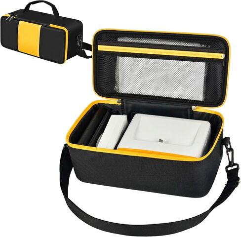 حقيبة حمل متوافقة مع طابعة الصور الفورية المحمولة Kodak Dock/Plus مقاس 4×6 بوصة، حامل تخزين لإعادة تعبئة الخرطوشة/درج ورق الصور/ملحقات الشاحن، مع حزام كتف قابل للتعديل (أسود) in Kuwait