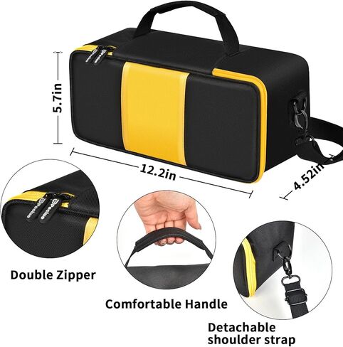 حقيبة حمل متوافقة مع طابعة الصور الفورية المحمولة Kodak Dock/Plus مقاس 4×6 بوصة، حامل تخزين لإعادة تعبئة الخرطوشة/درج ورق الصور/ملحقات الشاحن، مع حزام كتف قابل للتعديل (أسود) in Kuwait