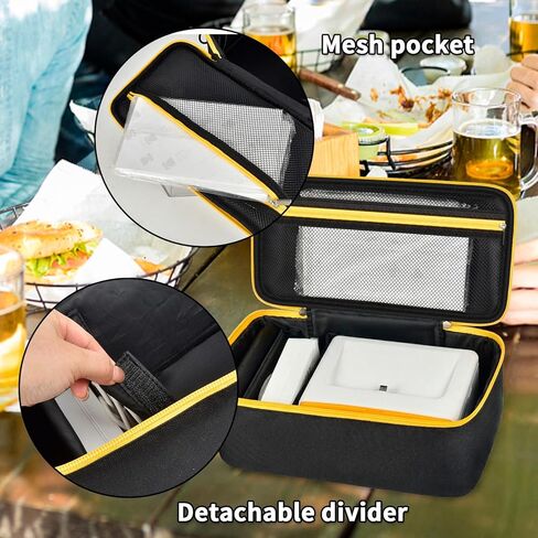 حقيبة حمل متوافقة مع طابعة الصور الفورية المحمولة Kodak Dock/Plus مقاس 4×6 بوصة، حامل تخزين لإعادة تعبئة الخرطوشة/درج ورق الصور/ملحقات الشاحن، مع حزام كتف قابل للتعديل (أسود) in Kuwait