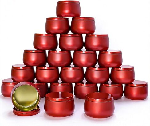 24 Pack 8oz Matte Full Black Candle Tins for Making Candles - Bulk Metal Candle Containers with Lids. Empty Round Candle Jars for DIY & Travel. Shatterproof & Sturdy Vessels for Small Business. in Saudi Arabia