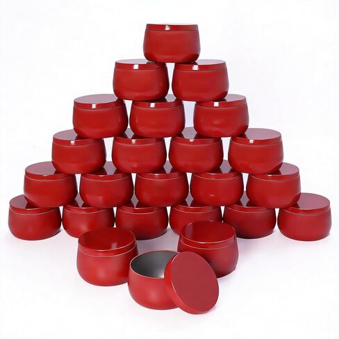 24 Pack 8 oz Candle Tins with Lids, Empty Metal Jars for Candle Making, Matte White Candle Containers with Wooden Grain Lids for DIY Aromatherapy, Bulk Candle Making Supplies for Making Small Business in Saudi Arabia