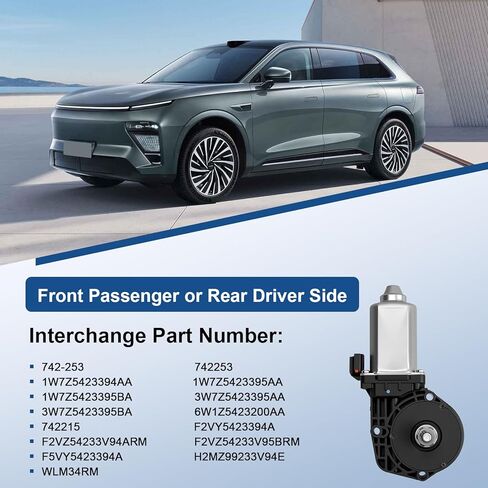 Front Right Passenger or Rear Left Driver Side Power Window Motor Compatible with 1992-2011 Ford Crown Victoria Mercury Grand Marquis, 90-11 Lincoln Town Car, Mercury Marauder 2003-2004,742-253 in Saudi Arabia
